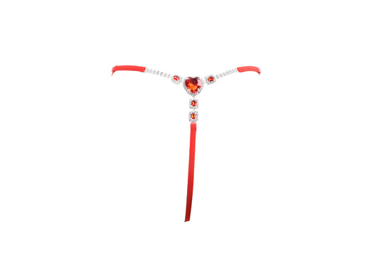 Heart Jewel Chain Thong