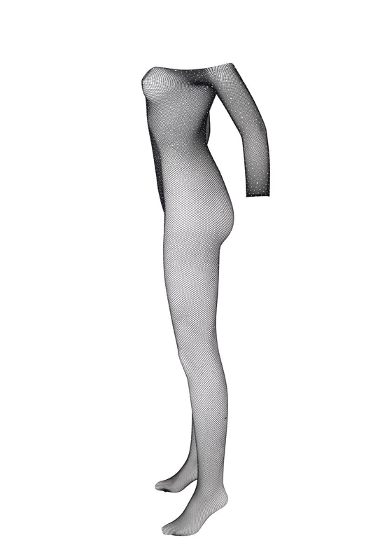 Diamond Fishnet Rhinestone Bodysuit